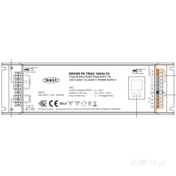 Transformador IP20 para fitas LED de 24V, 4 em 1