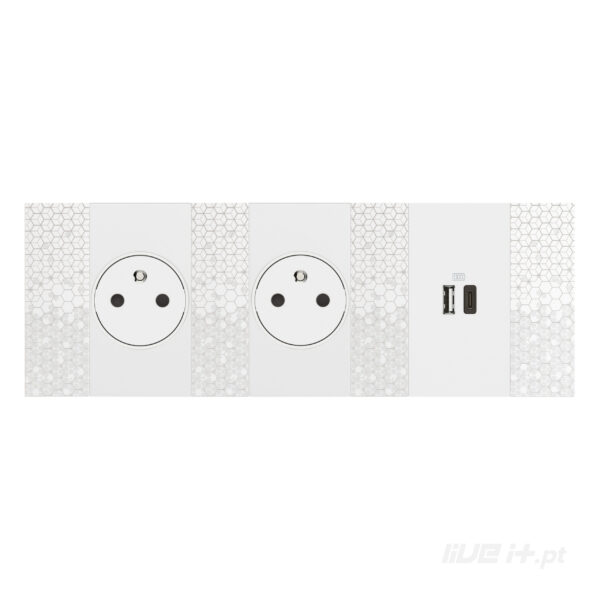 Centro para carregador USB - 2 módulos - Living Now
