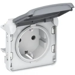 Sistema Plexo - Tomada 2P+T Schuko ligad. parafusos - IP 55 - IK 07 - Cinzento - 069571