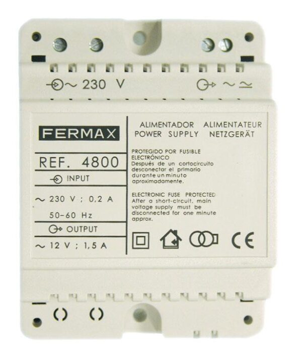 Alimentador DIN4 230Vac/12Vac-1,5A - Fermax - 4800